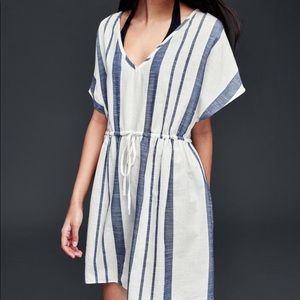 Gap Navy and White striped swim coverup